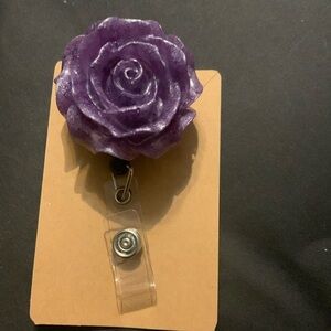 Beautiful Purple rose shaped name badge